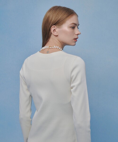 ニット セーター 「LOULOU WILLOUGHBY」ドレープアシメプルオーバー レディースの画像