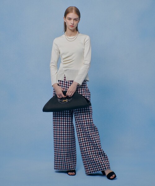 ニット セーター 「LOULOU WILLOUGHBY」ドレープアシメプルオーバー レディースの画像