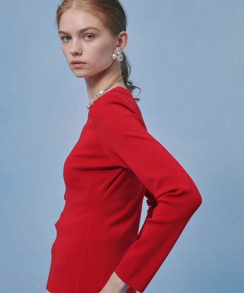 ニット セーター 「LOULOU WILLOUGHBY」ドレープアシメプルオーバー レディースの画像