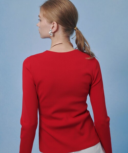 ニット セーター 「LOULOU WILLOUGHBY」ドレープアシメプルオーバー レディースの画像