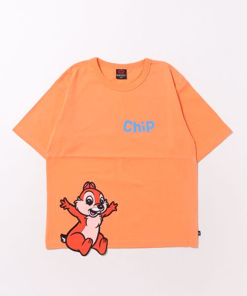 Disney（ディズニー） tシャツ 手描き風ロゴ キャラクターワッペンT