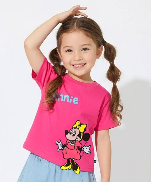 Disney（ディズニー） tシャツ 手描き風ロゴ キャラクターワッペンT