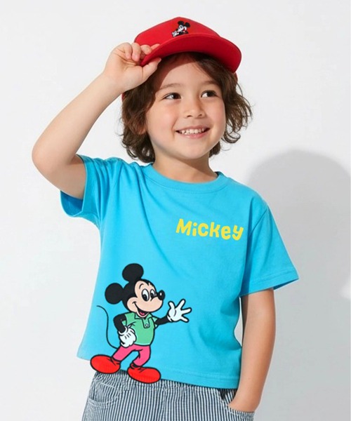 Disney（ディズニー） tシャツ 手描き風ロゴ キャラクターワッペンT