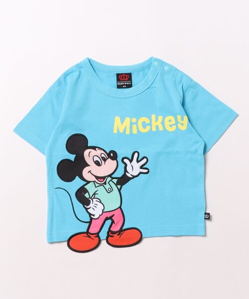 Disney（ディズニー） tシャツ 手描き風ロゴ キャラクターワッペンT