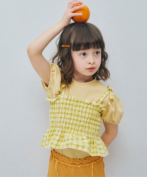 p.premier（ピードットプルミエ） tシャツ 先染めチェックの