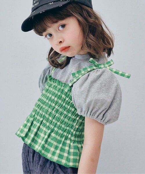p.premier（ピードットプルミエ） tシャツ 先染めチェックの