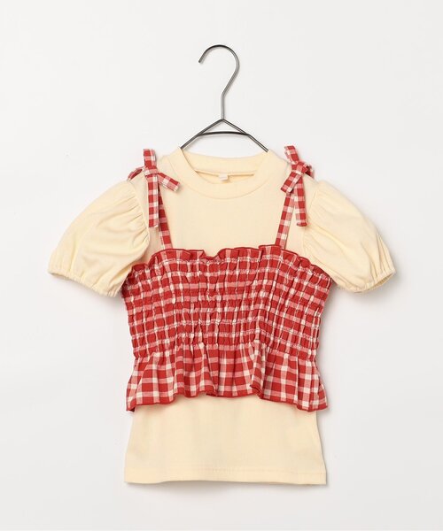 p.premier（ピードットプルミエ） tシャツ 先染めチェックの