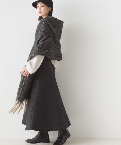 「OMNES」 ストール FREE ブラック レディース_画像3