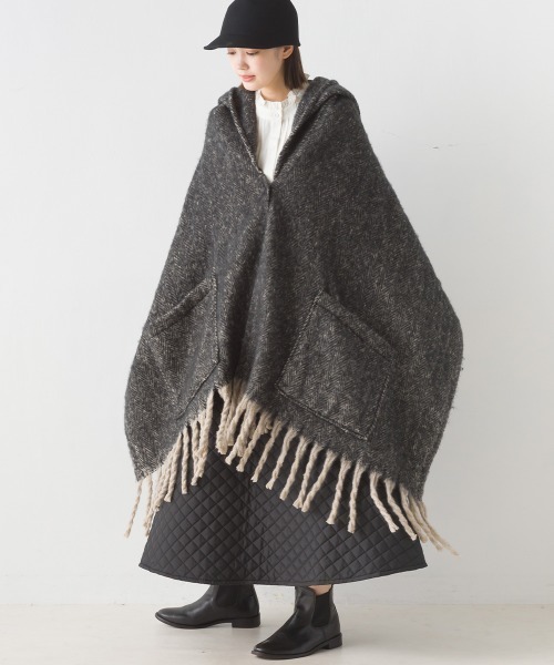 「OMNES」 ストール FREE ブラック レディース_画像5