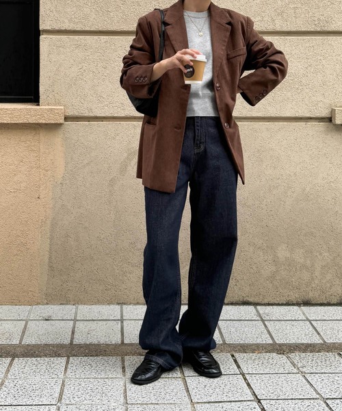 「CANAL JEAN」 テーラードジャケット ONE SIZE ブラウン レディースの画像