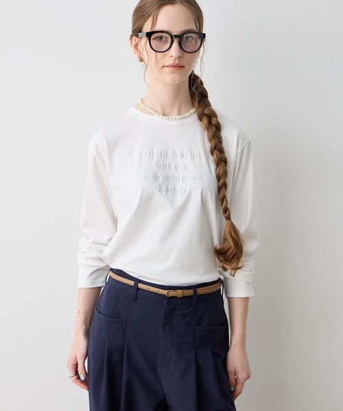 LE SOUK HOLIDAY（ルスークホリデー） tシャツ シルケット刺しゅうロン