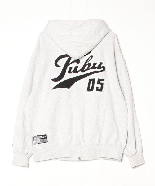 「FUBU」 ジップアップパーカー L アッシュグレー メンズ_画像2