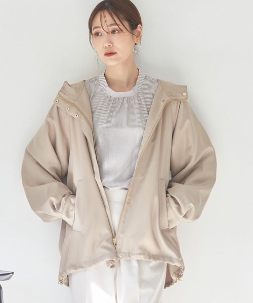 「GLOBAL WORK」 マウンテンパーカー MEDIUM ベージュ レディース_画像6