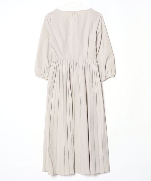 「LANVIN en Bleu」 7分袖ワンピース 38 ベージュ レディース_画像2