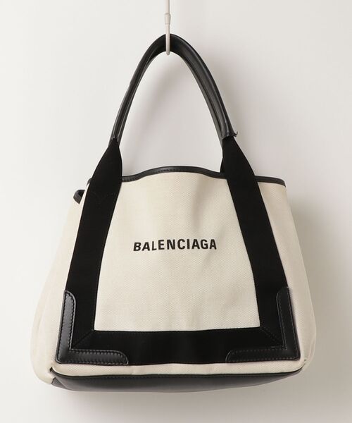 BALENCIAGA（バレンシアガ） ネイビーカバスS トートバッグ - ホワイト 