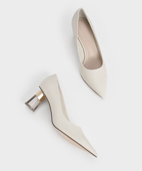 「CHARLES & KEITH」 パンプス 23.5cm オフホワイト レディース_画像8