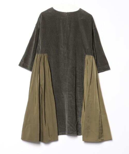 「CAROLINA GLASER」 7分袖ワンピース ONE SIZE グリーン レディース_画像2