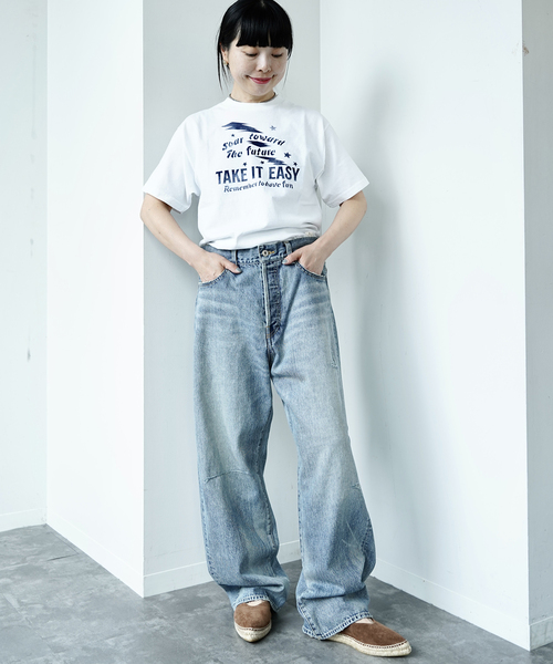 ジーンズ デニム デニムパンツ 13OZ クラッシュダメージデニム レディースの画像