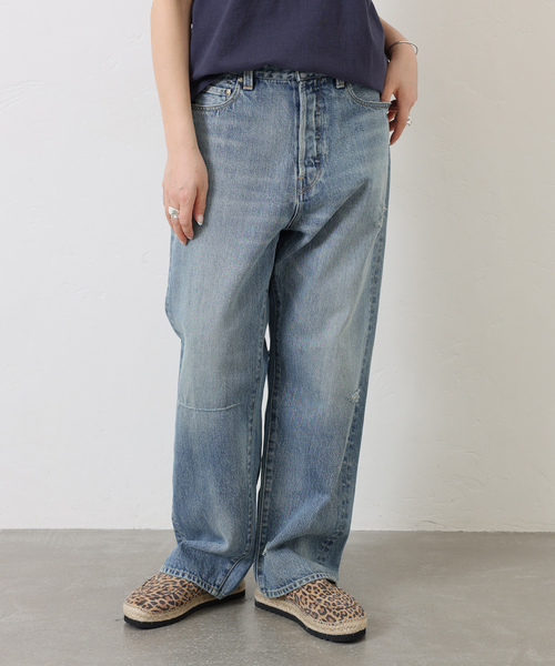 ジーンズ デニム デニムパンツ 13OZ クラッシュダメージデニム レディースの画像