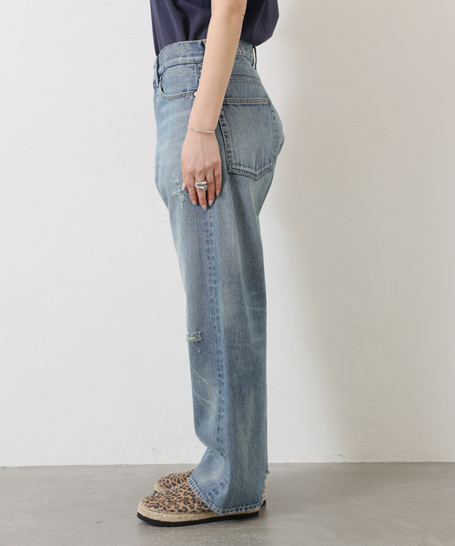 ジーンズ デニム デニムパンツ 13OZ クラッシュダメージデニム レディースの画像