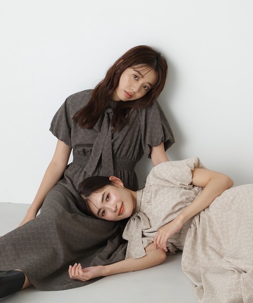 「NATURAL BEAUTY BASIC」 7分袖ワンピース SMALL ベージュ レディース_画像3