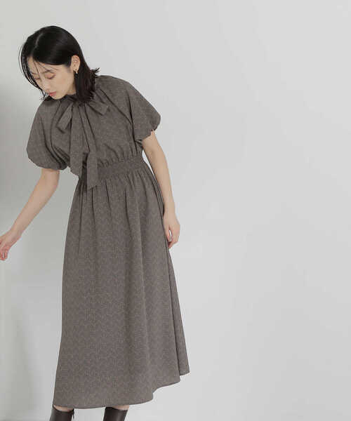 「NATURAL BEAUTY BASIC」 7分袖ワンピース SMALL ベージュ レディース_画像7