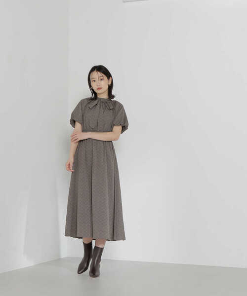「NATURAL BEAUTY BASIC」 7分袖ワンピース SMALL ベージュ レディース_画像8