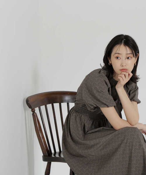 「NATURAL BEAUTY BASIC」 7分袖ワンピース SMALL ベージュ レディース_画像9