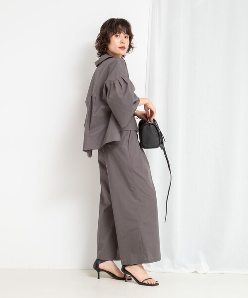 「NOLLEY'S」 半袖シャツ 38 チャコールグレー レディース_画像5