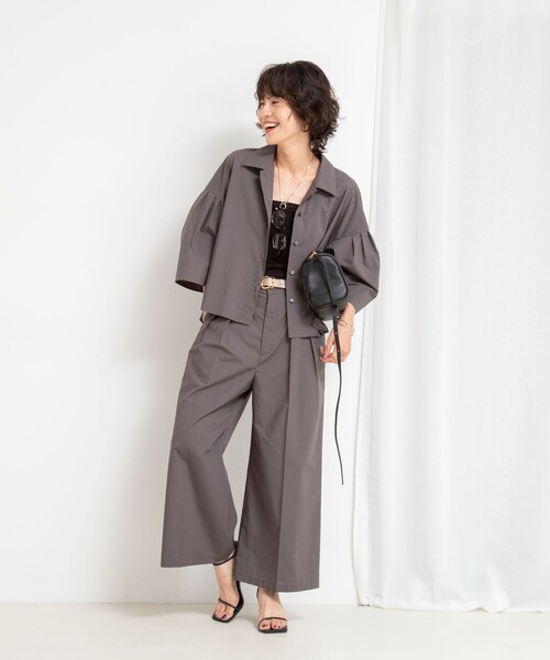 「NOLLEY'S」 半袖シャツ 38 チャコールグレー レディース_画像7