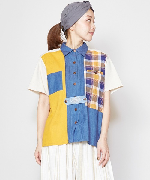 最新作人気SALE シャツ ブラウス チェックパッチワークシャツ ZOZOTOWN PayPayモール店 - 通販 - PayPayモール 通販正規品