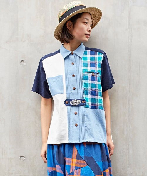 最新作人気SALE シャツ ブラウス チェックパッチワークシャツ ZOZOTOWN PayPayモール店 - 通販 - PayPayモール 通販正規品