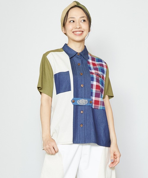 最新作人気SALE シャツ ブラウス チェックパッチワークシャツ ZOZOTOWN PayPayモール店 - 通販 - PayPayモール 通販正規品