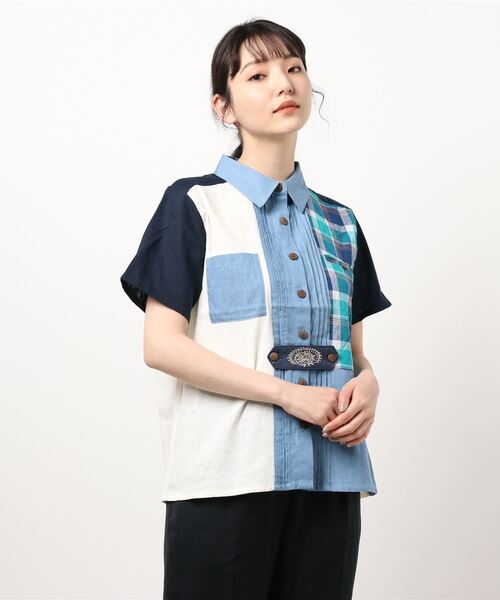 最新作人気SALE シャツ ブラウス チェックパッチワークシャツ ZOZOTOWN PayPayモール店 - 通販 - PayPayモール 通販正規品
