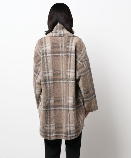 正規店低価 ジャケット ZOZOTOWN PayPayモール店 - 通販 - PayPayモール ノーカラージャケット SEADRAKE シードレイク イタリアンエアリーチェックミドル丈ガウンジャケット 大人気国産