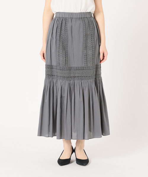 美品✨IENA イエナ　コットン　ボイル　レース　ロングスカート IENA スカート コットンボイル レーススカート : ZOZOTOWN Yahoo