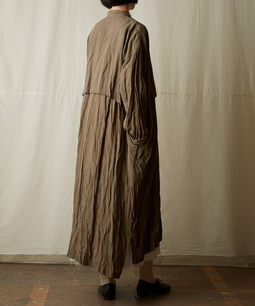 【美品】suzuki takayuki　リネン100%ロング コート　スプリング suzuki takayuki（スズキタカユキ） コート アウター shirt coat