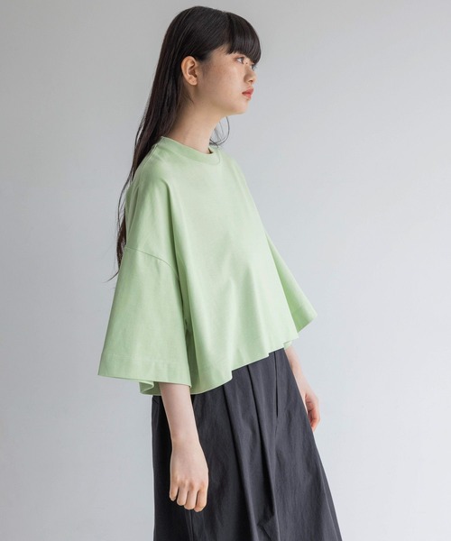 Americana ドローコードワイドクロップドTシャツ Americana 裾ドローコード ワイドクロップド Tシャツ , Black