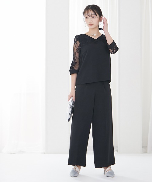 Jolie et Jolie（ジョリー エ ジョリー） パンツドレス レースブラウス