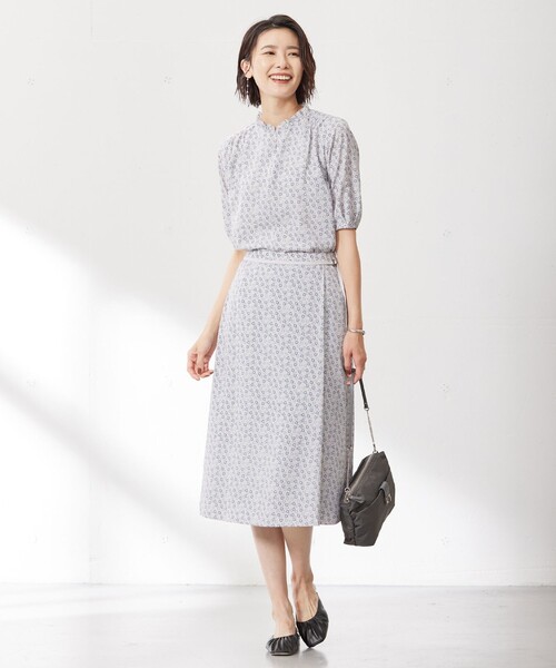 J.PRESS スカート 「洗える」チェーンプリント マーメイド
