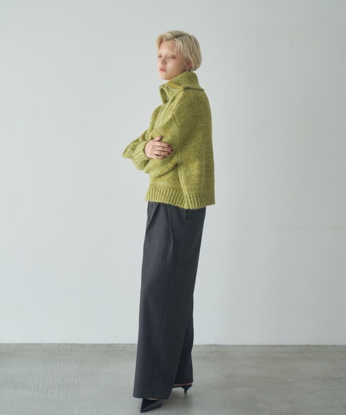 ニット セーター wool mix half zip knit/ウールミックスハーフジップニット レディース ニット セーター wool mix half zip knit/ウールミックスハーフ