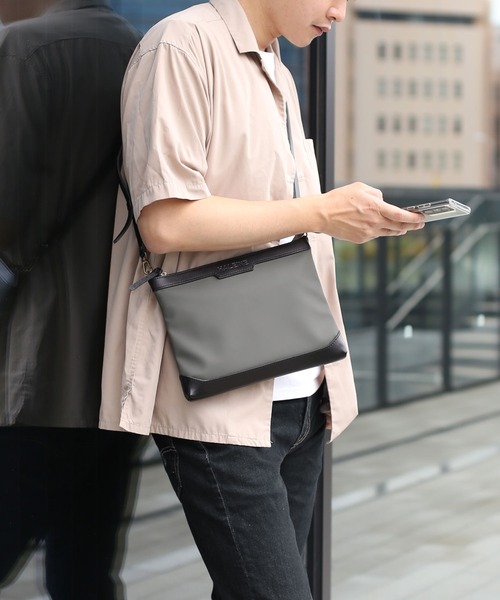HALEINE 傷 汚れに強い サコッシュ ショルダーバッグ レディース ヌメ革 コンビ サコッシュ 傷に強い 汚れに強い 牛革 HALEINE