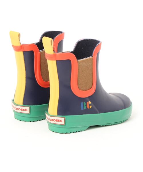 BOBO CHOSES 長靴 レインブーツ Striped low cut rainboots