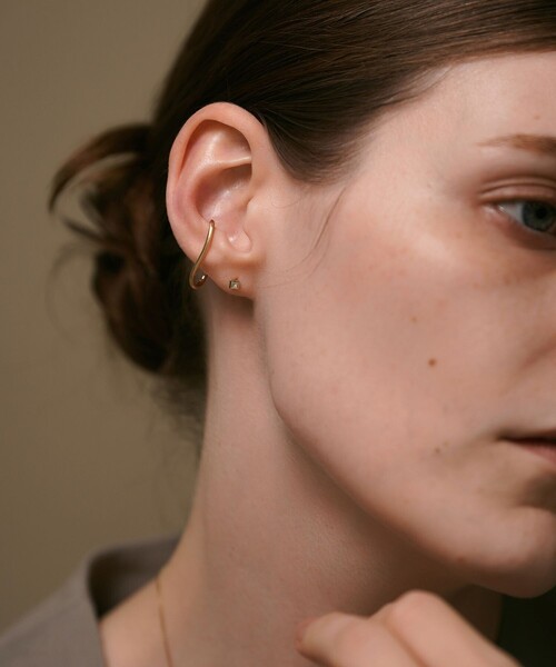 ete bijoux ピアス 「ピース」 K18YG SV925 アクアマリン