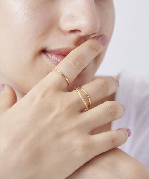 ete bijoux(エテ ビジュー) 指輪 リング K18YG ドロー レイヤード ete bijoux(エテ ビジュー) 指輪 リング K18YG ドロー レイヤード