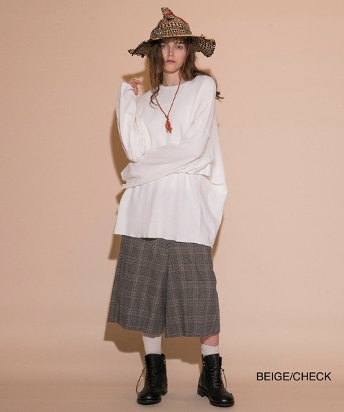 my beautiful landlet ホワイトパンツ Sサイズ MY BEAUTIFUL LANDLET QUILTED JACQUARD EASY WIDE PANTS - OFF