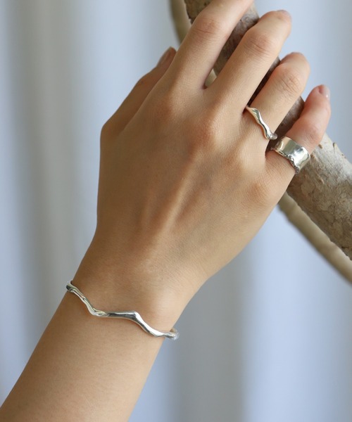 ブレスレット silver925 TEN. ブレスレット SILVER925 リップルバングル レディース