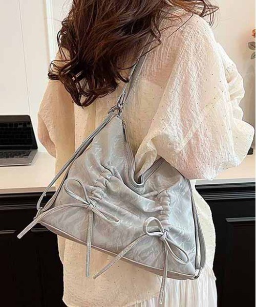 韓国デザイン リボン ハンドバッグ ショルダー Y2Kファッション Y2K ダブルリボンデザインショルダーハンドバッグ 3way - メルカリ