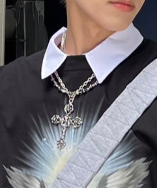 XU ネックレス 「Never mind the XU」stone chain layered necklace