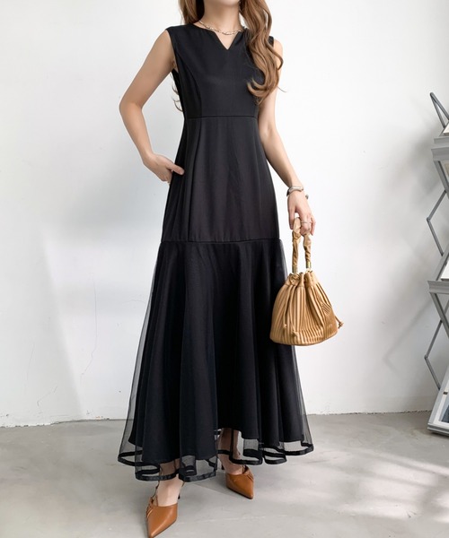 DIESEL ノースリーブワンピース D-DELFY-BDRESS チュール切替 DIESEL ノースリーブワンピース D-DELFY-BDRESS チュール切替